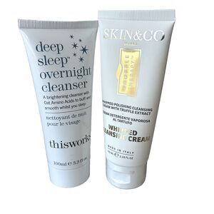 FACIAL CLEANSERS LOT OF 2 This Works Deep Sleep Overnight & Skin & Co Truffle